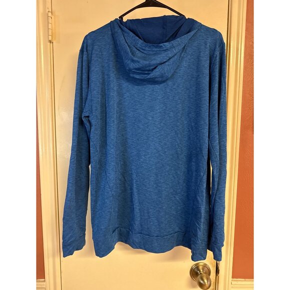 Nike Mens Dri-Fit Long Sleeve Blue Hoodie Lightweight Athletic Wear - Picture 6 of 6